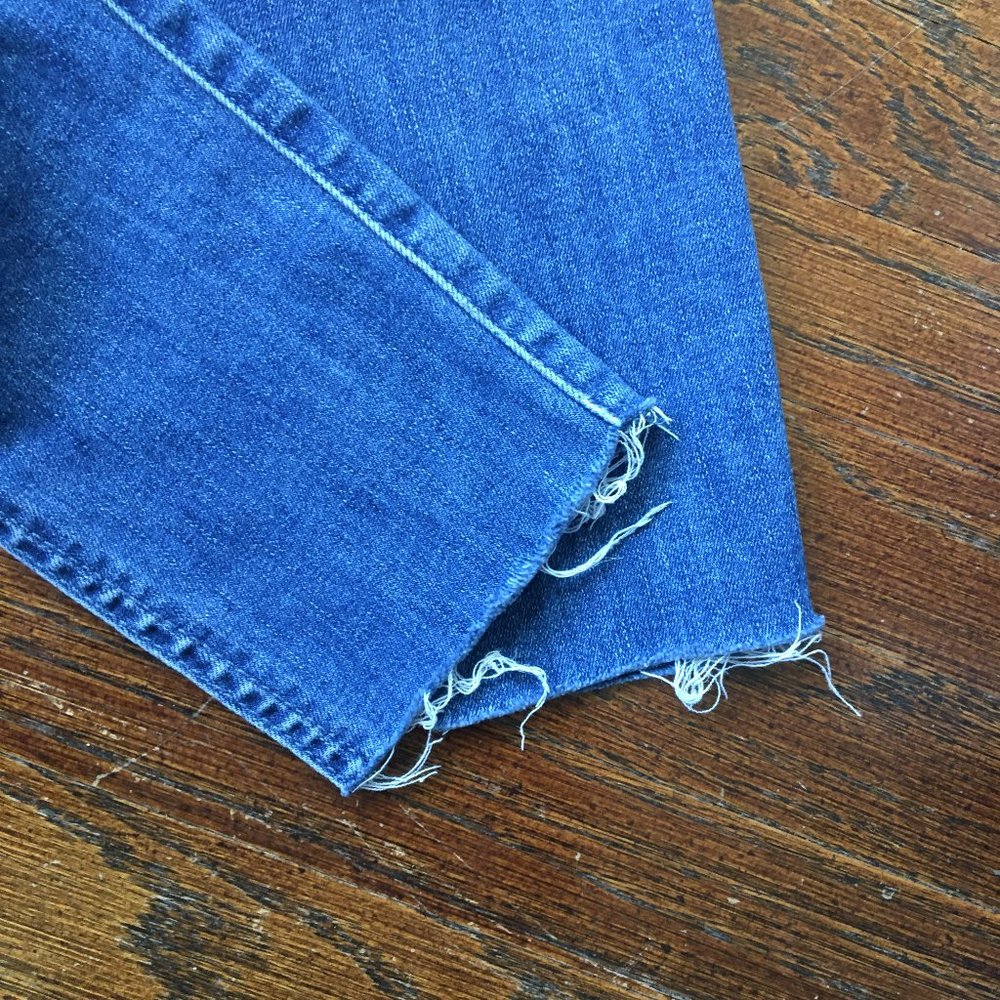 7 For All Mankind Mid Rise Skinny Jeans Basic Rip - Picture 8 of 8